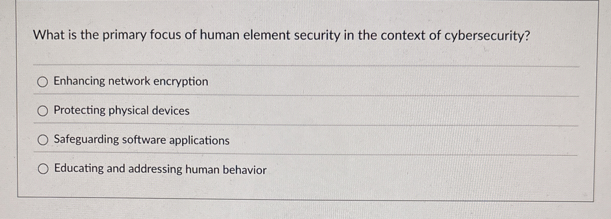 What is the primary focus of human element