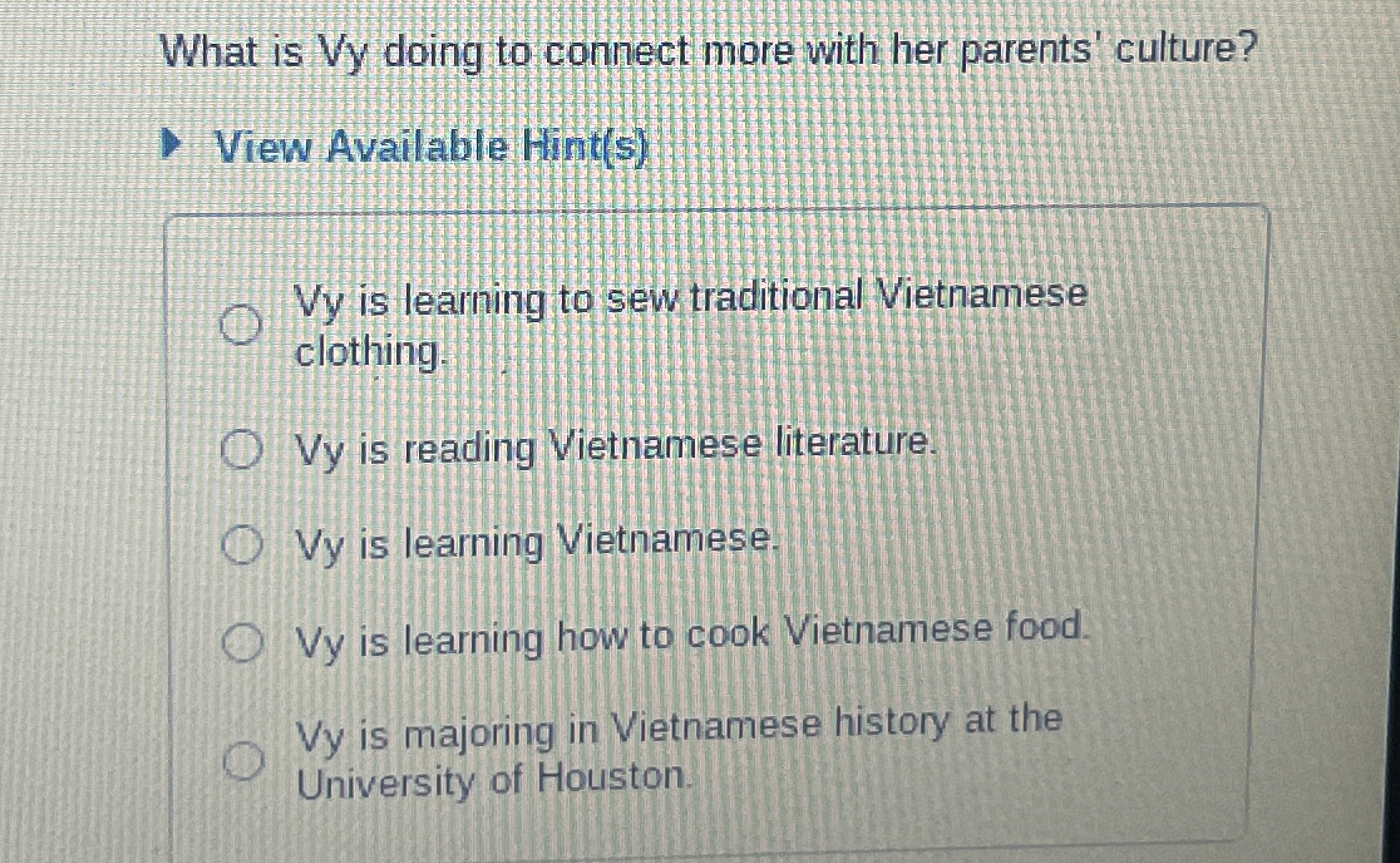 What is Vy doing to connect more with her