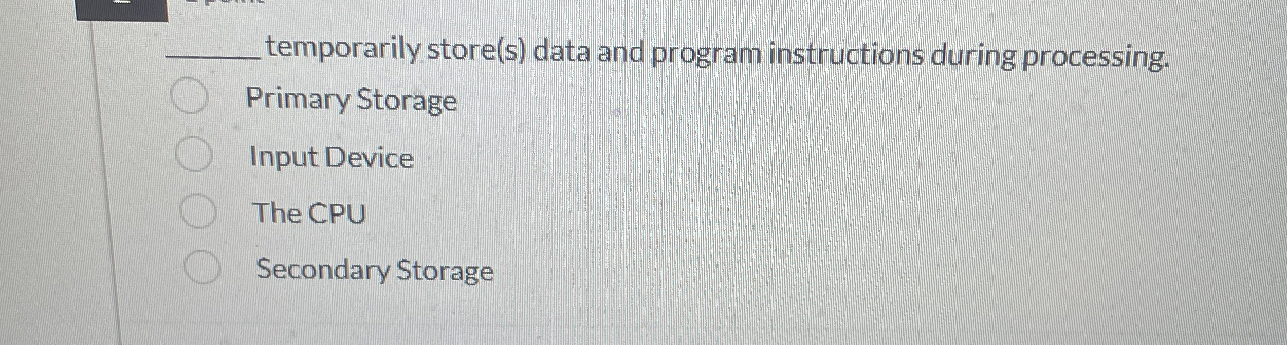 temporarily store ( s ) data and program