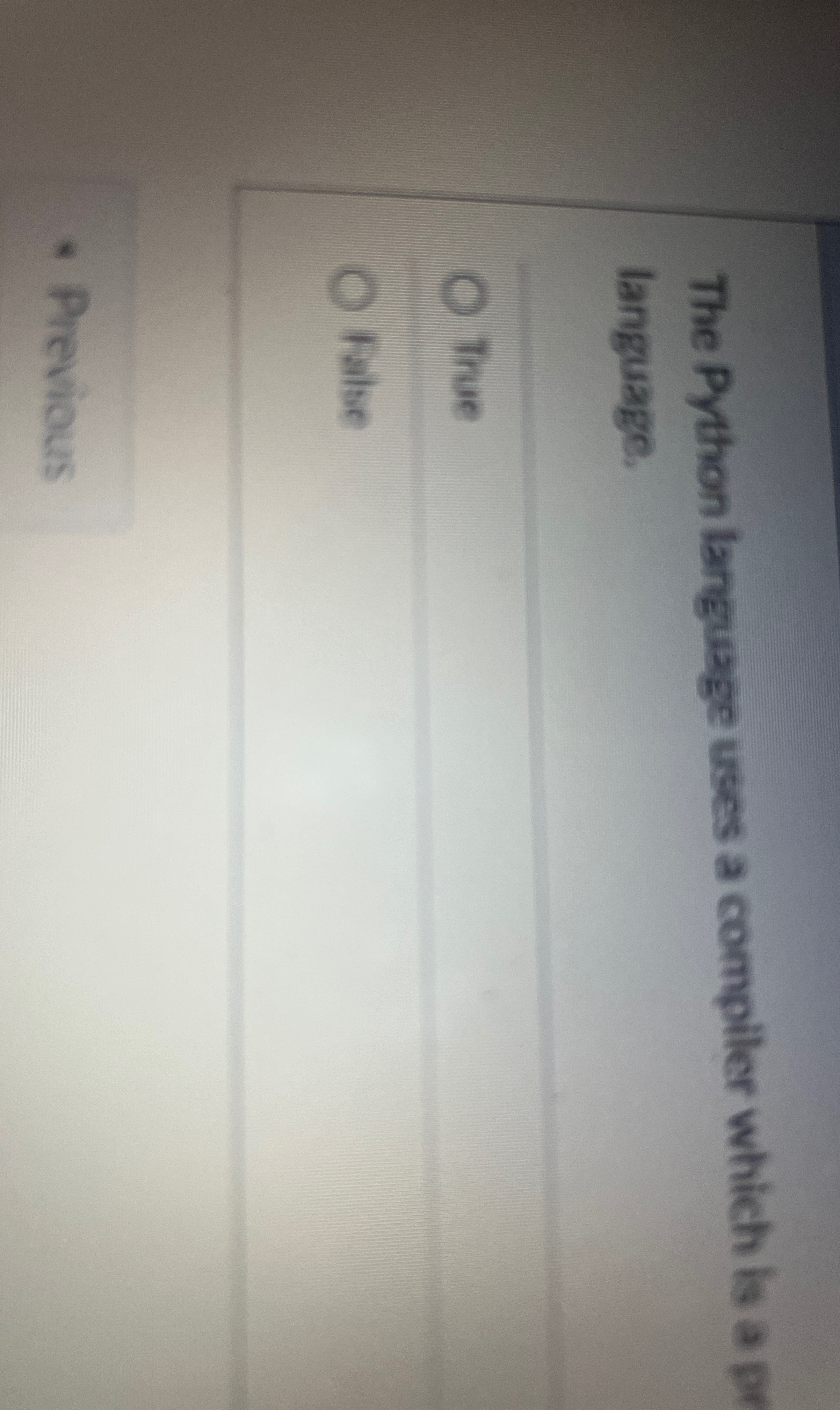 The Python language uses a compiler which is a pi