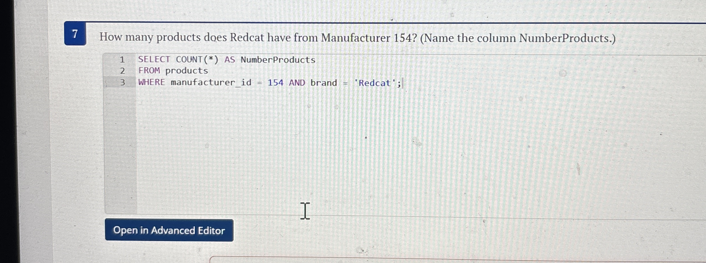 7 How many products does Redcat have from