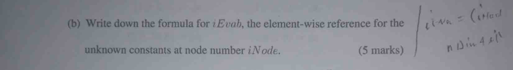 ( b ) Write down the formula for iEvab, the