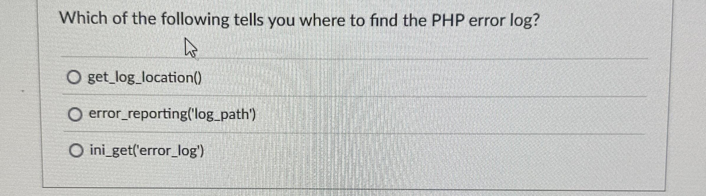 Which of the following tells you where to find