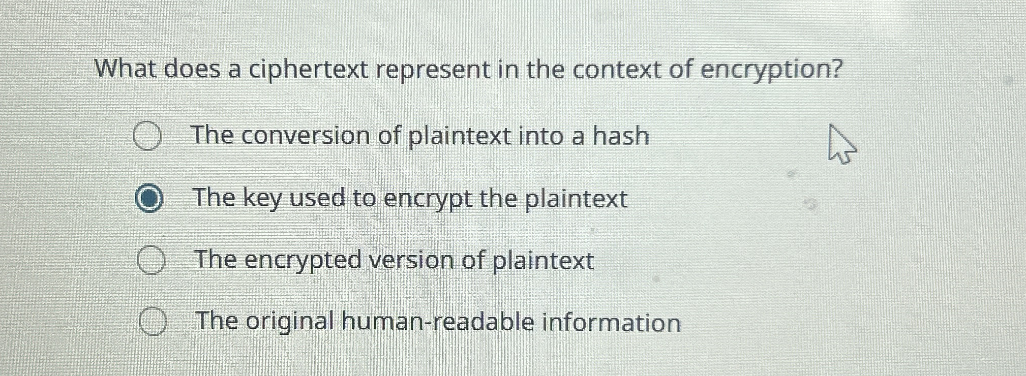 What does a ciphertext represent in the context