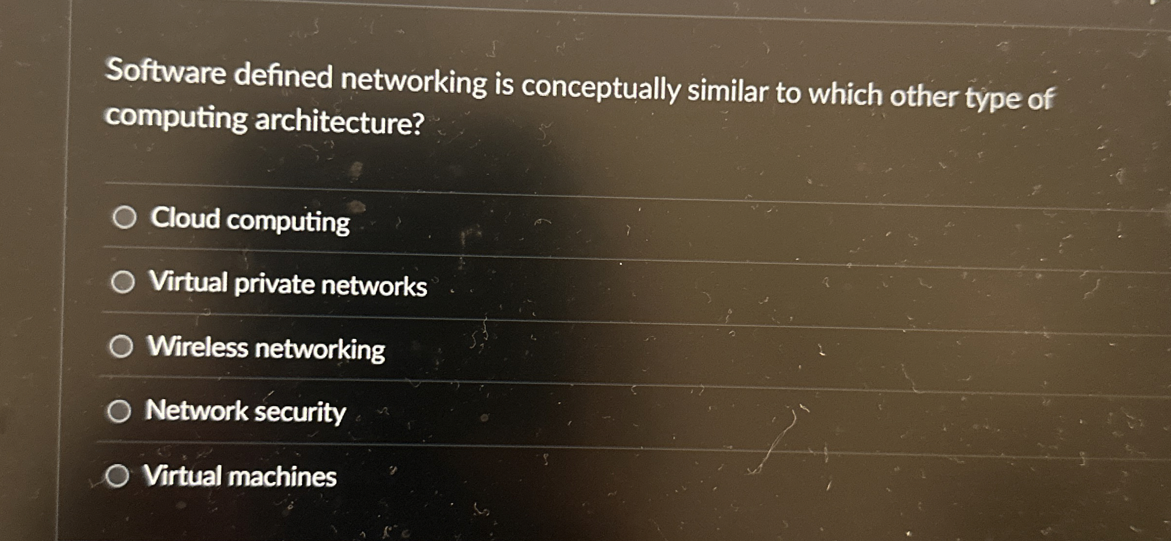 Software defined networking is conceptually