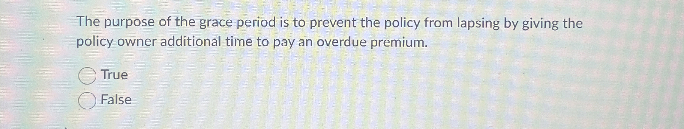 The purpose of the grace period is to prevent the