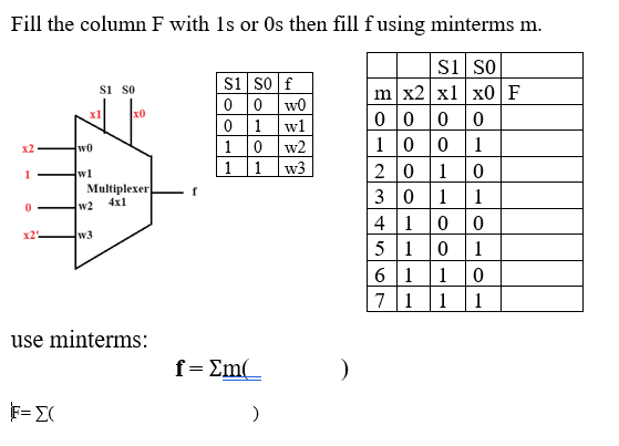 Fill the column F with 1 s or 0 s then fill f
