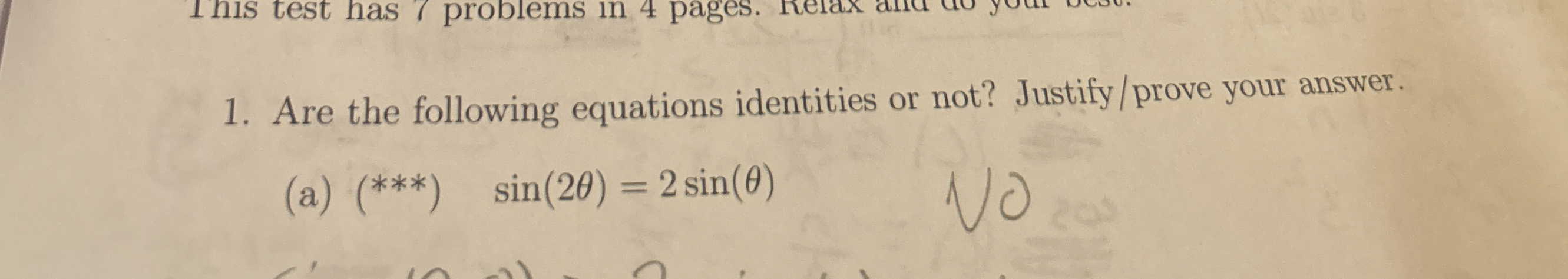 Are the following equations identities or not?