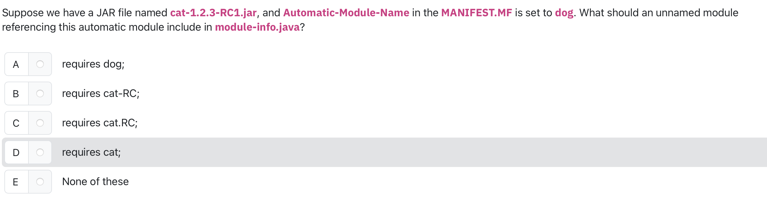 Suppose we have a JAR file named cat - 1 . 2 . 3