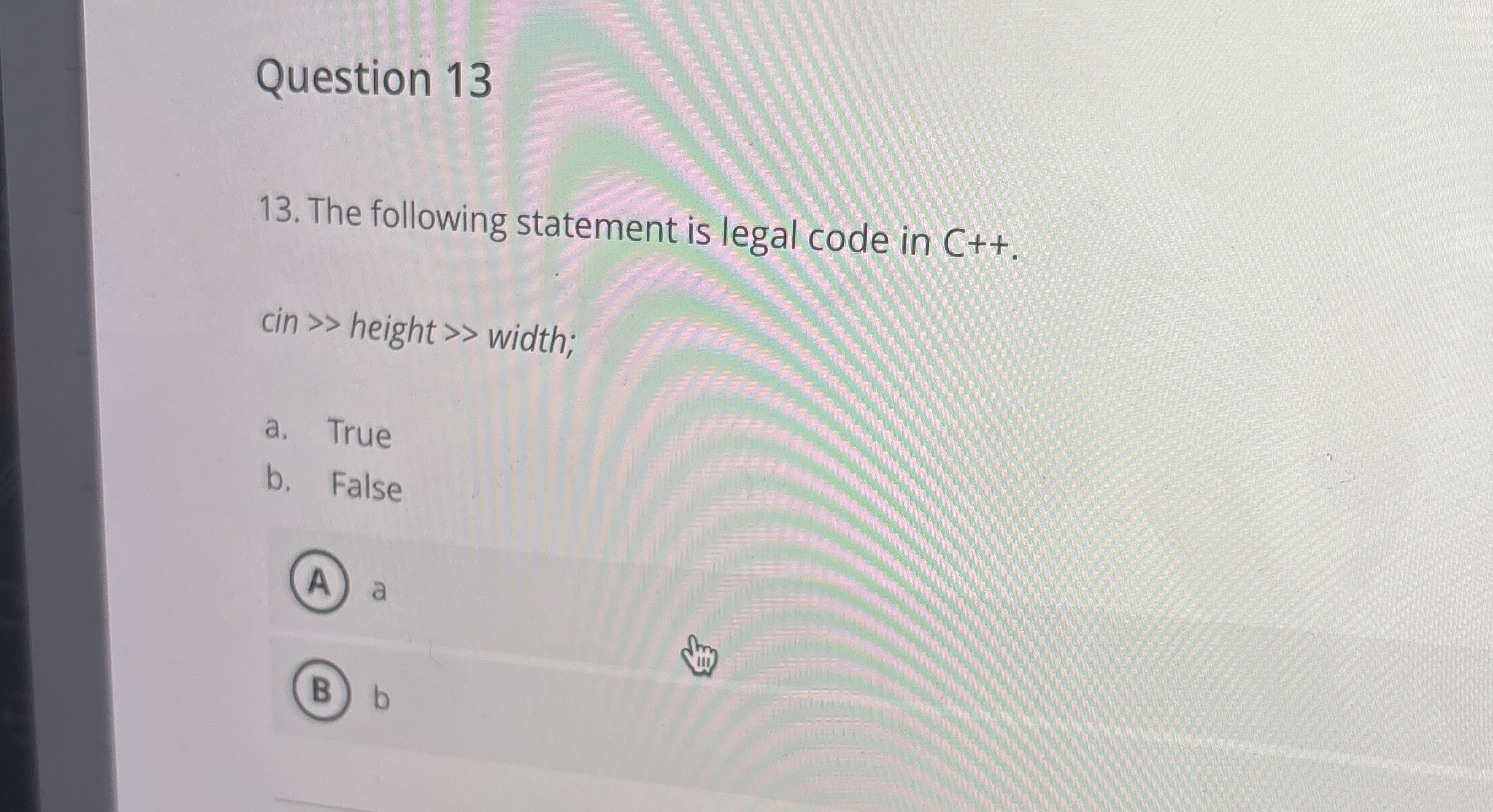 Question 1 3 1 3 . The following statement is
