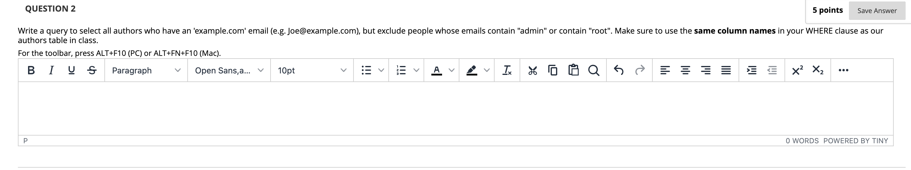 QUESTION 2 authors table in class. For the