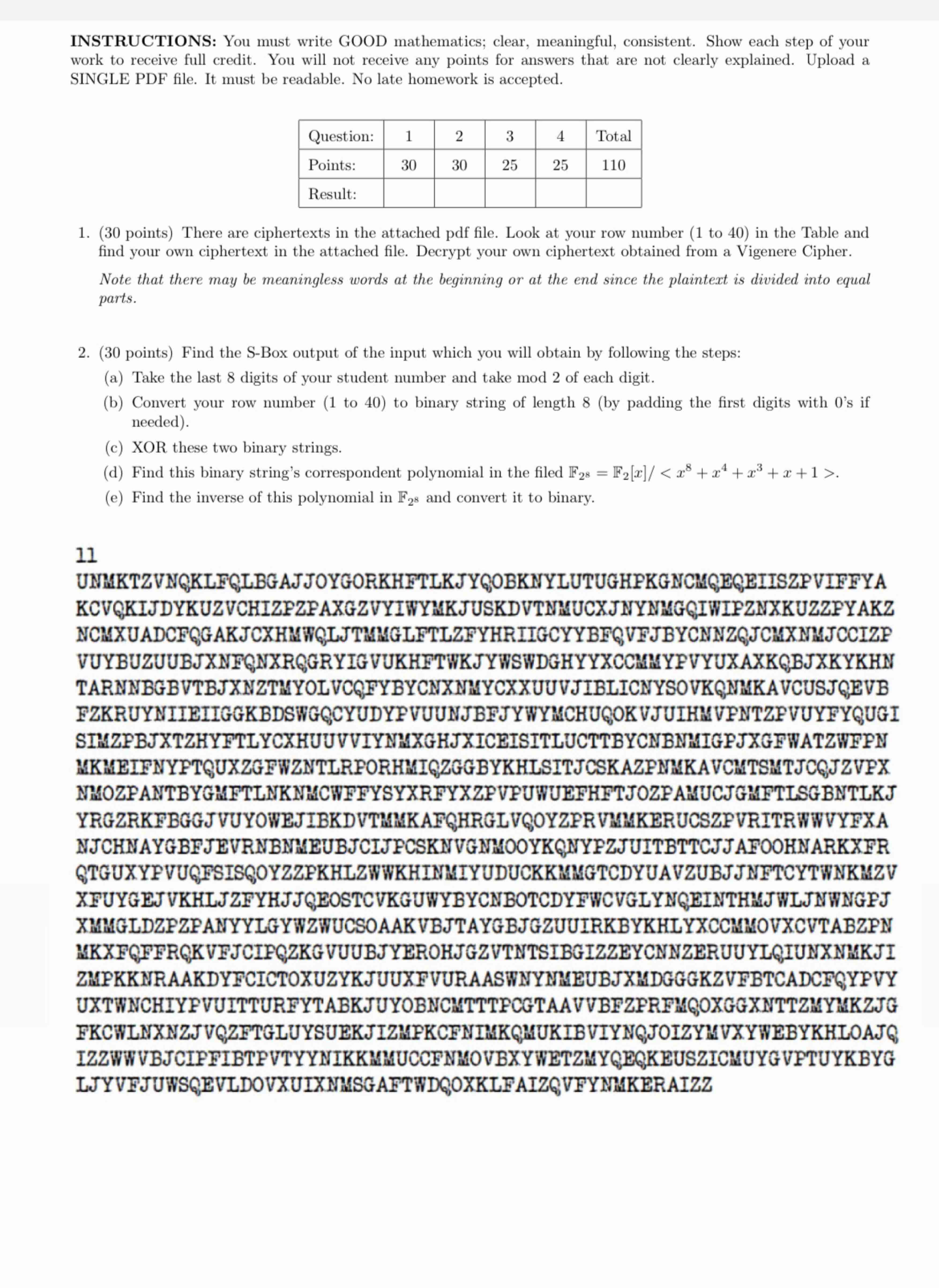 INSTRUCTIONS: You must write GOOD mathematics;