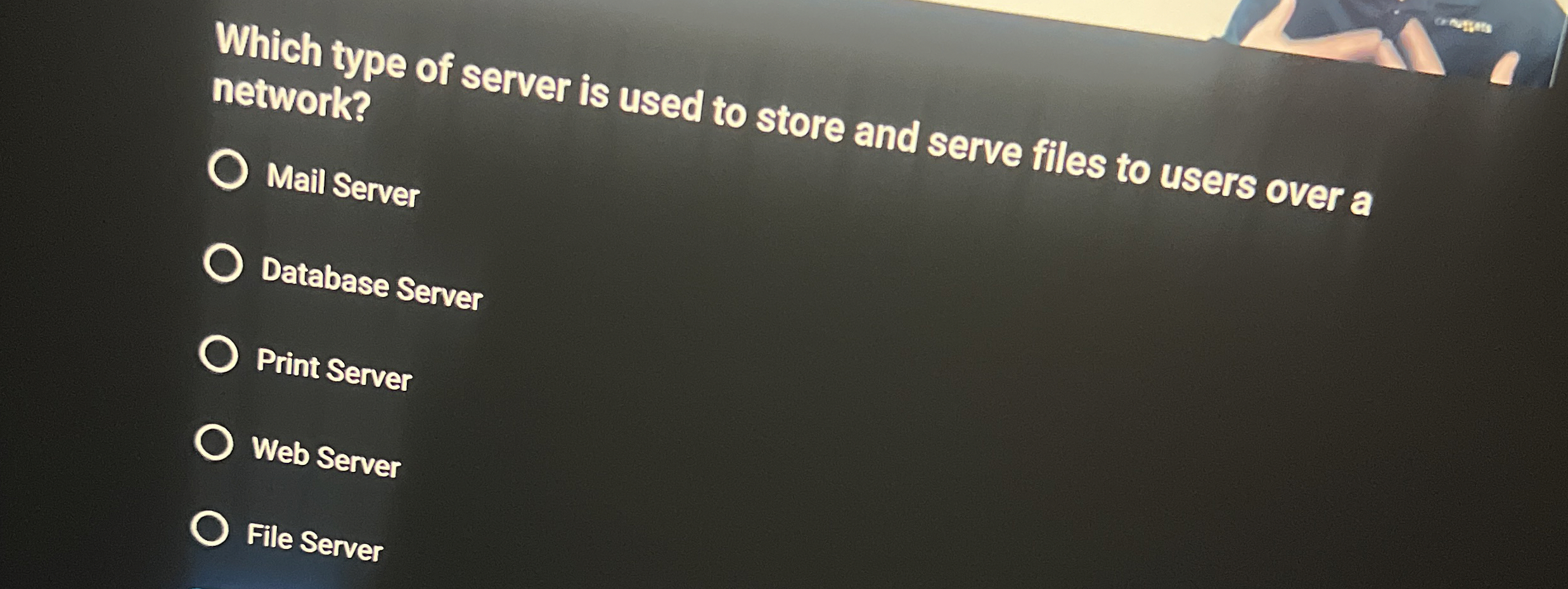 Which type of server is used to store and serve