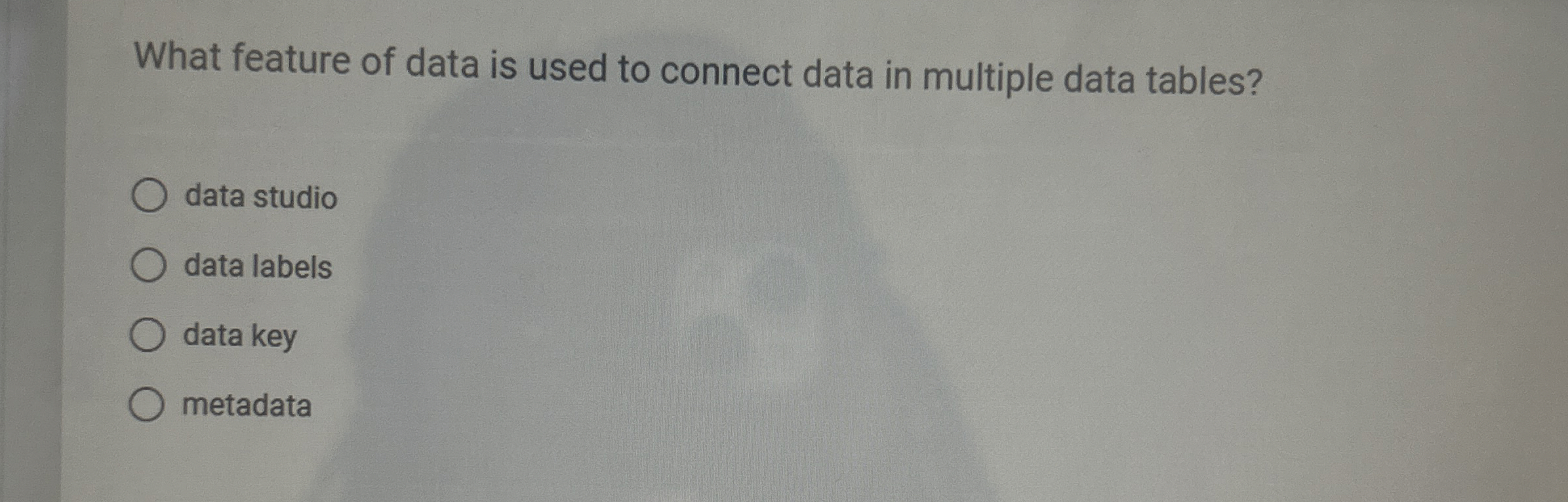 What feature of data is used to connect data in