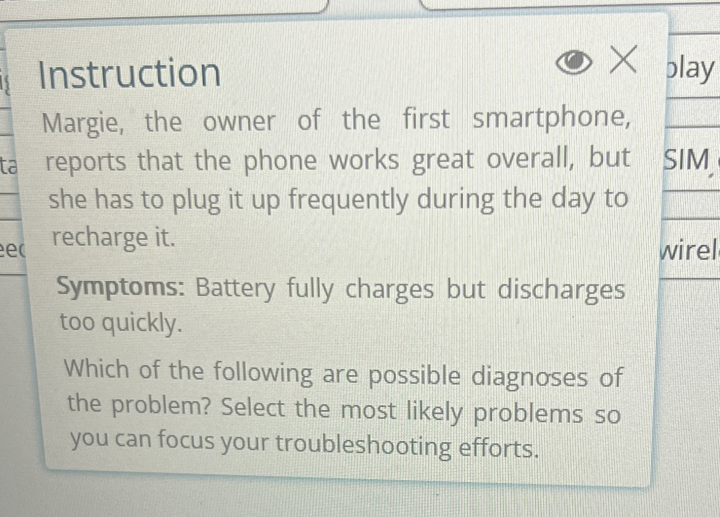 Instruction Margie, the owner of the first