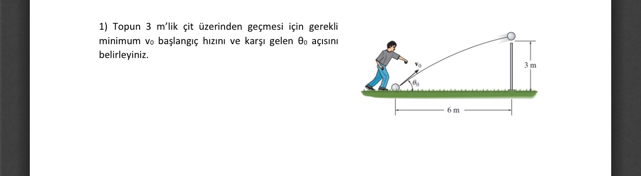 Topun 3 m'lik it zerinden ge mesi i in gerekli