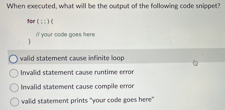 When executed, what will be the output of the