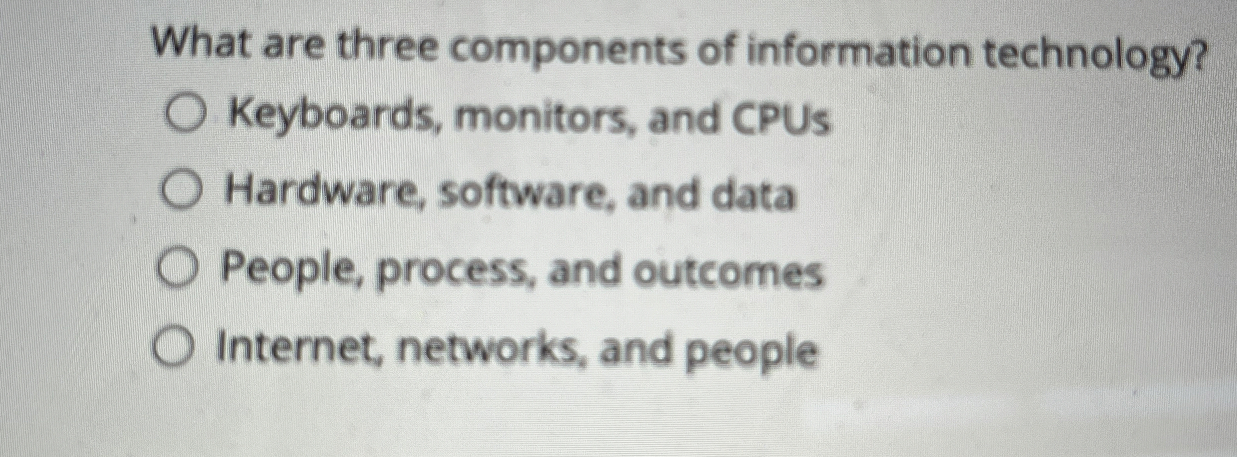 What are three components of information