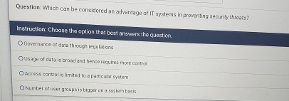 Question: Which can be considered an advantage of