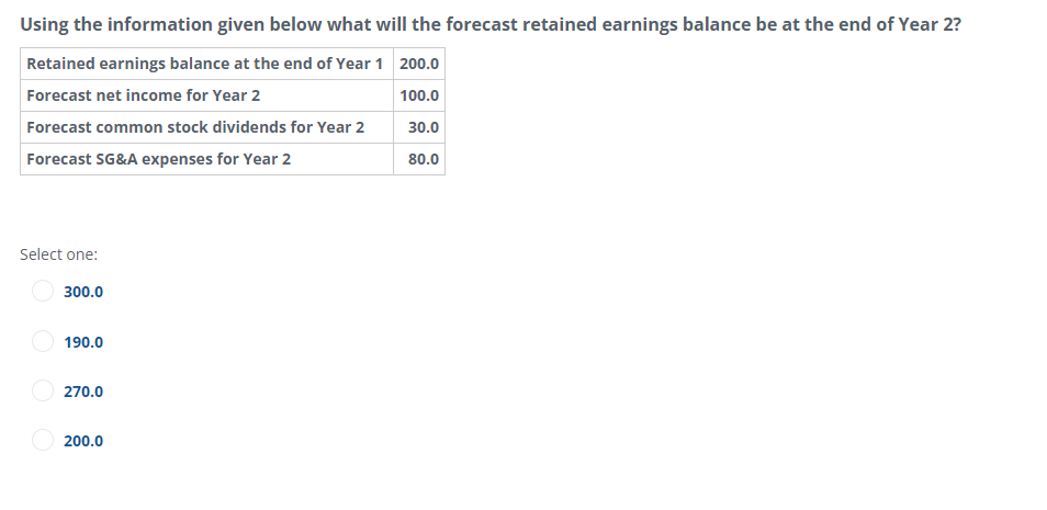 Using the information given below what will the