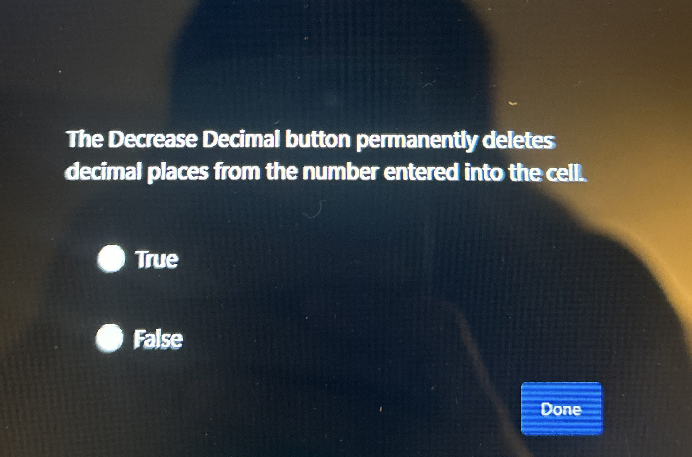 The Decrease Decimal button permanently deletes