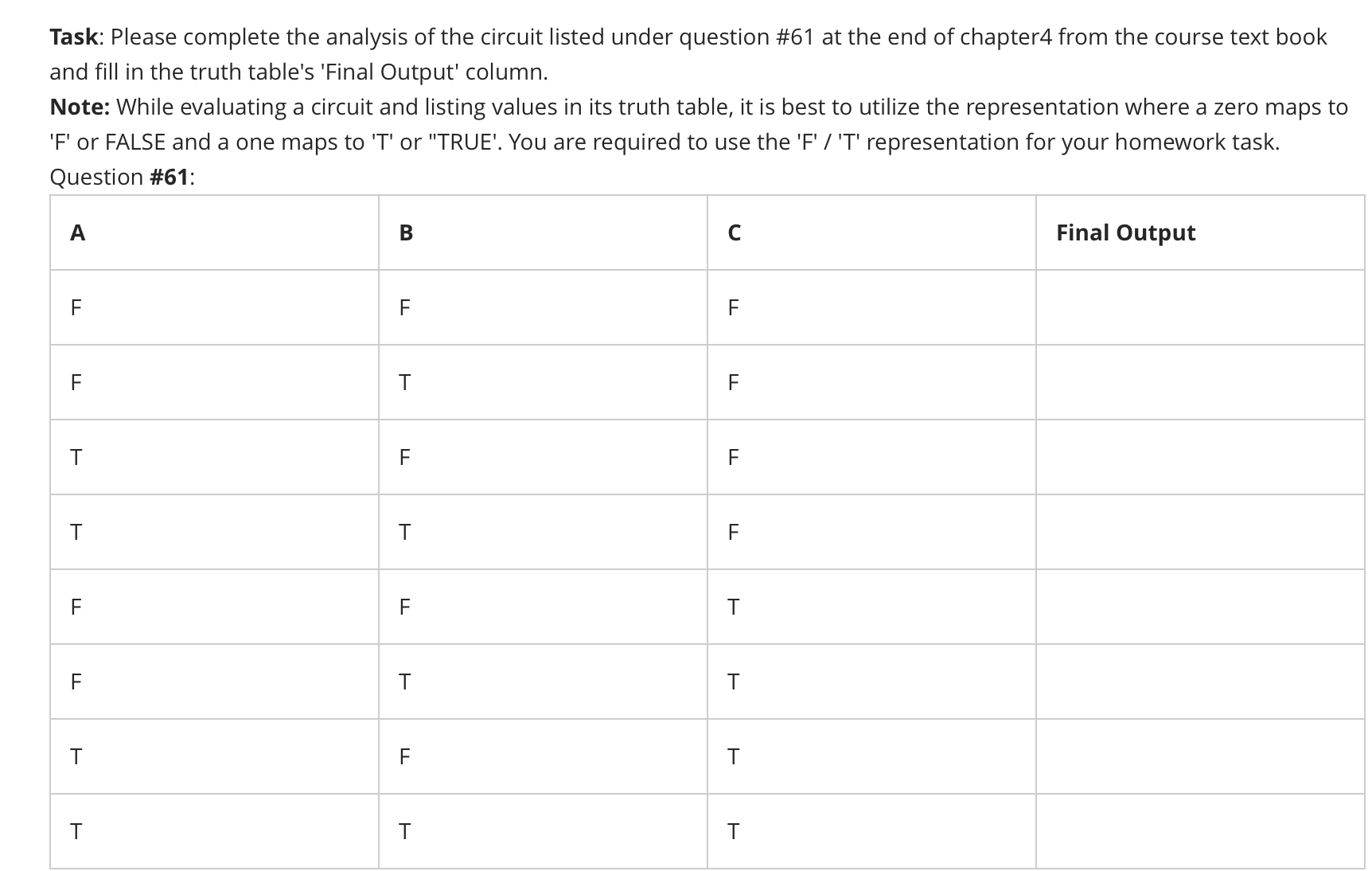Task: Please complete the analysis of the circuit