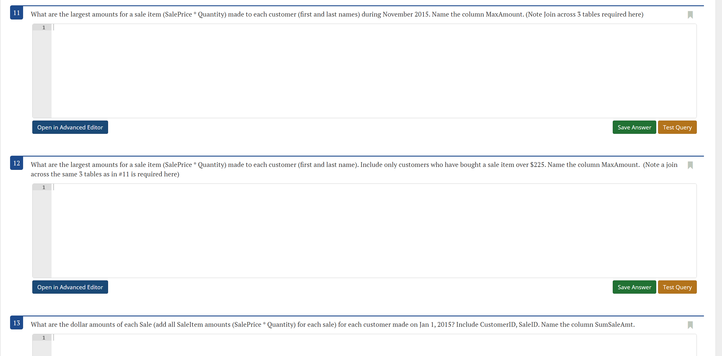 1 across the same 3 tables as in \ # 1 1 is