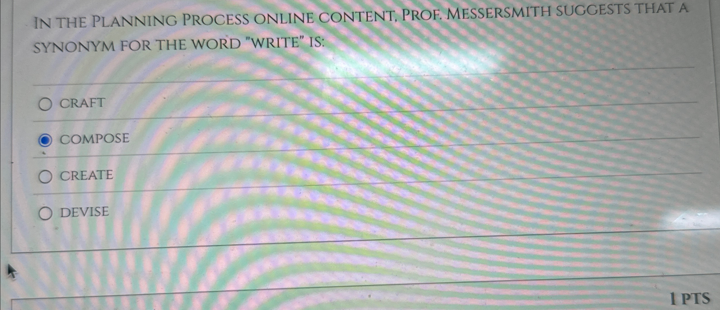 IN THE PLANNING PROCESS ONLINE CONTENT, PROF.