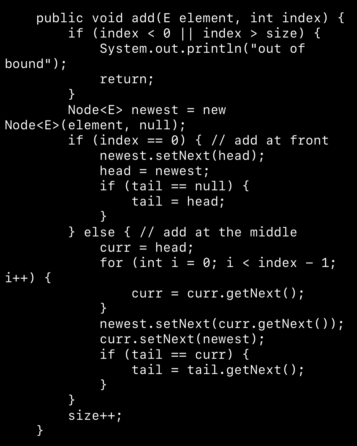 What is the time complexity of this method with