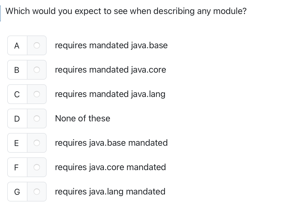 Which would you expect to see when describing any