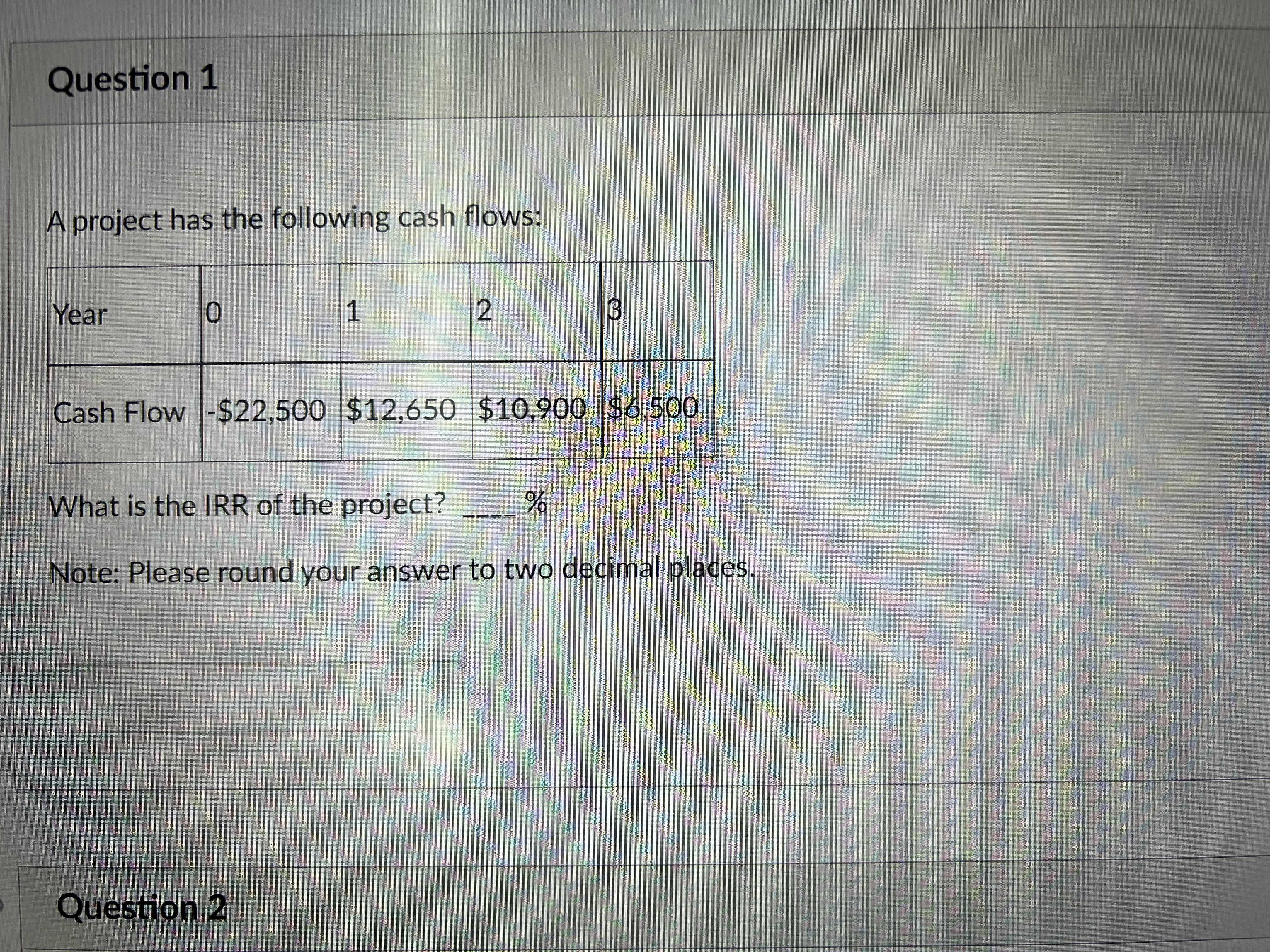Question 2 0.5 pts Following question 1, suppose