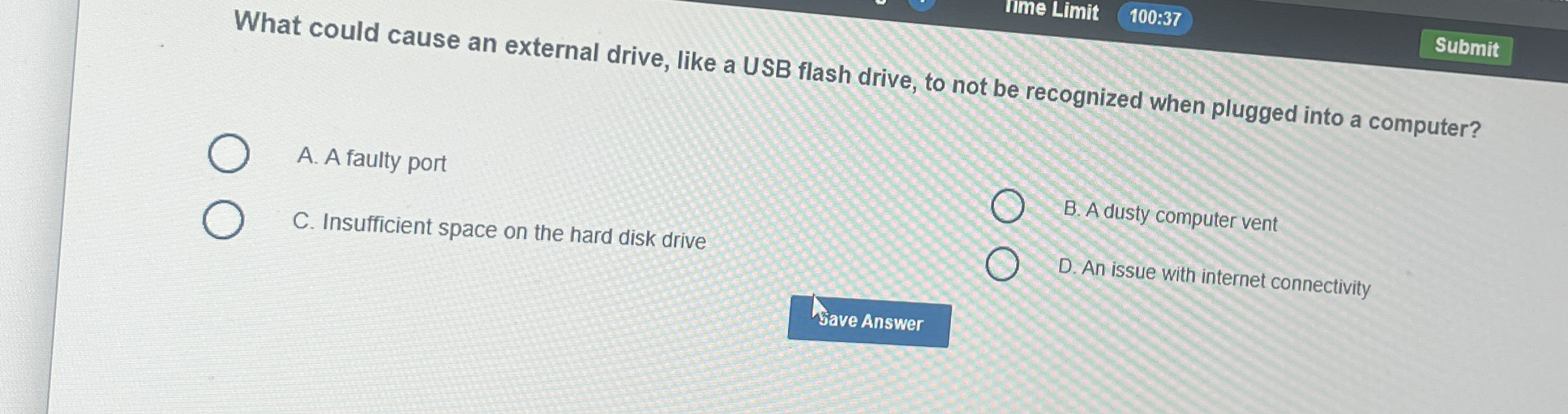 Ilme Limit 1 0 0 : 3 7 What could cause an