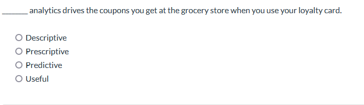 analytics drives the coupons you get at the