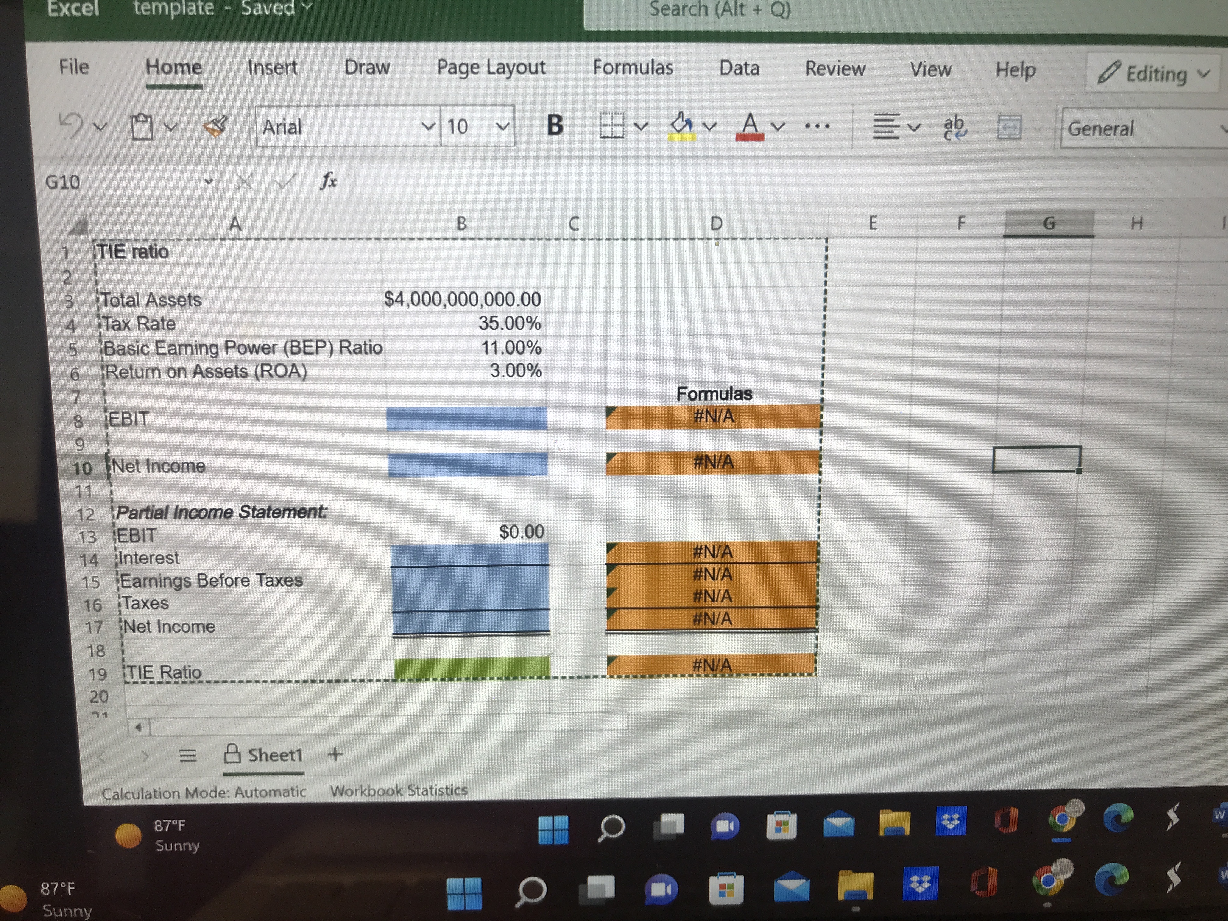 NDTAP Q Search this c y- TIE ratio Video Excel