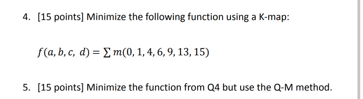 Please answer Problem 5 with the QM method