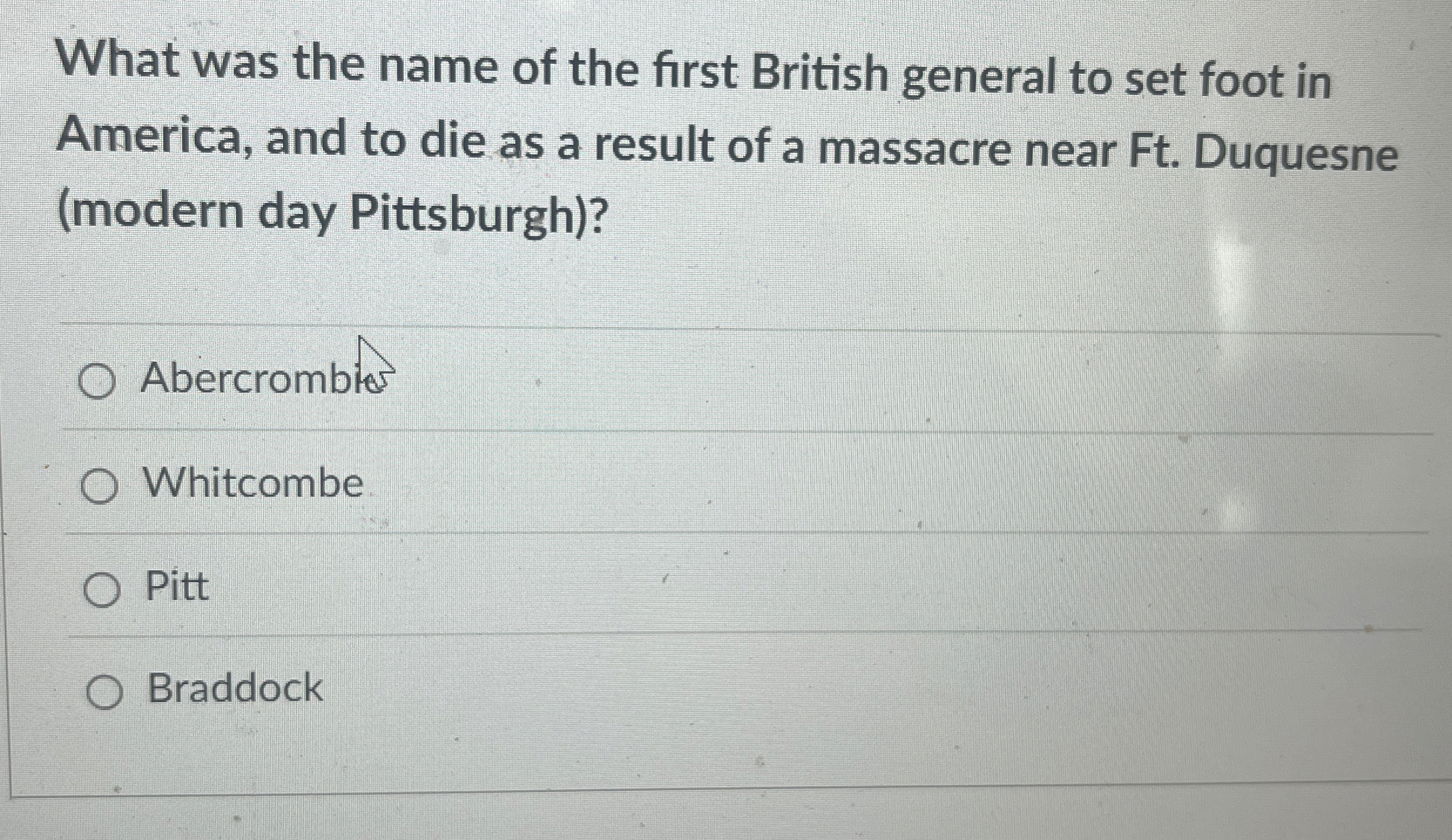What was the name of the first British general to