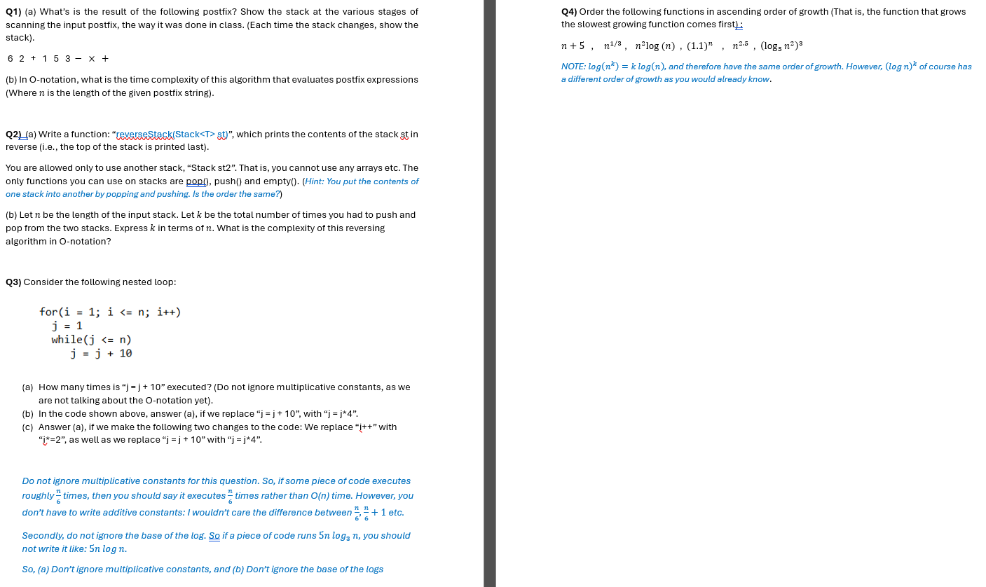 Java Data Structures homework . Please solve all