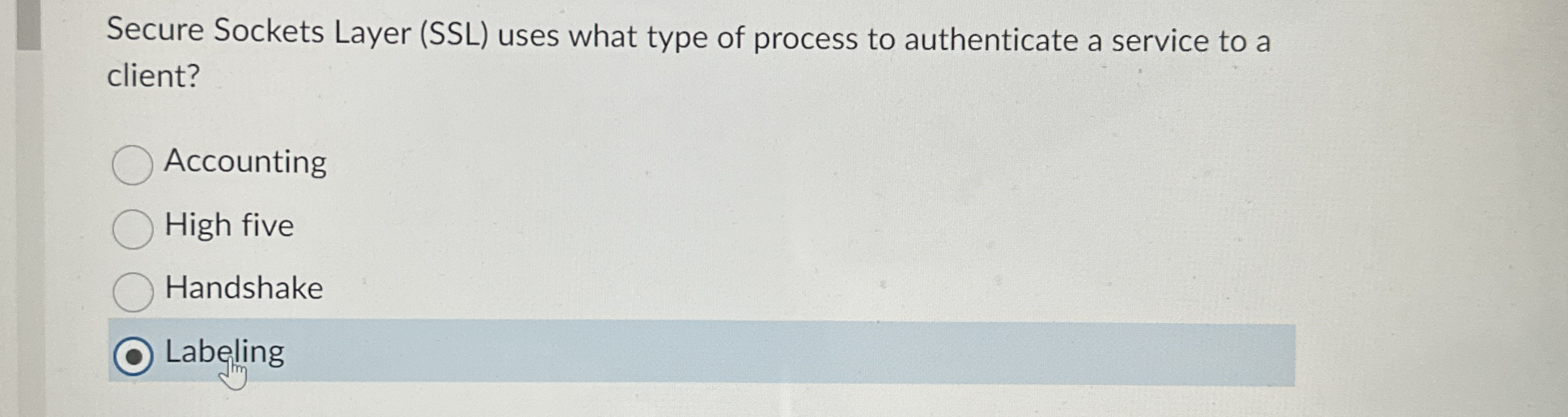 Secure Sockets Layer ( SSL ) uses what type of