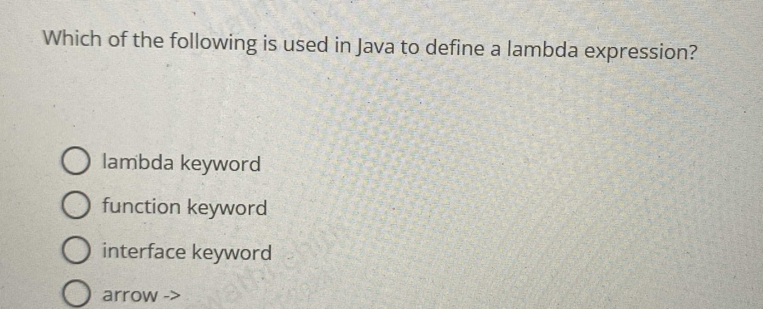 Which of the following is used in Java to define