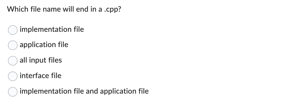 Which file name will end in a . cpp ?