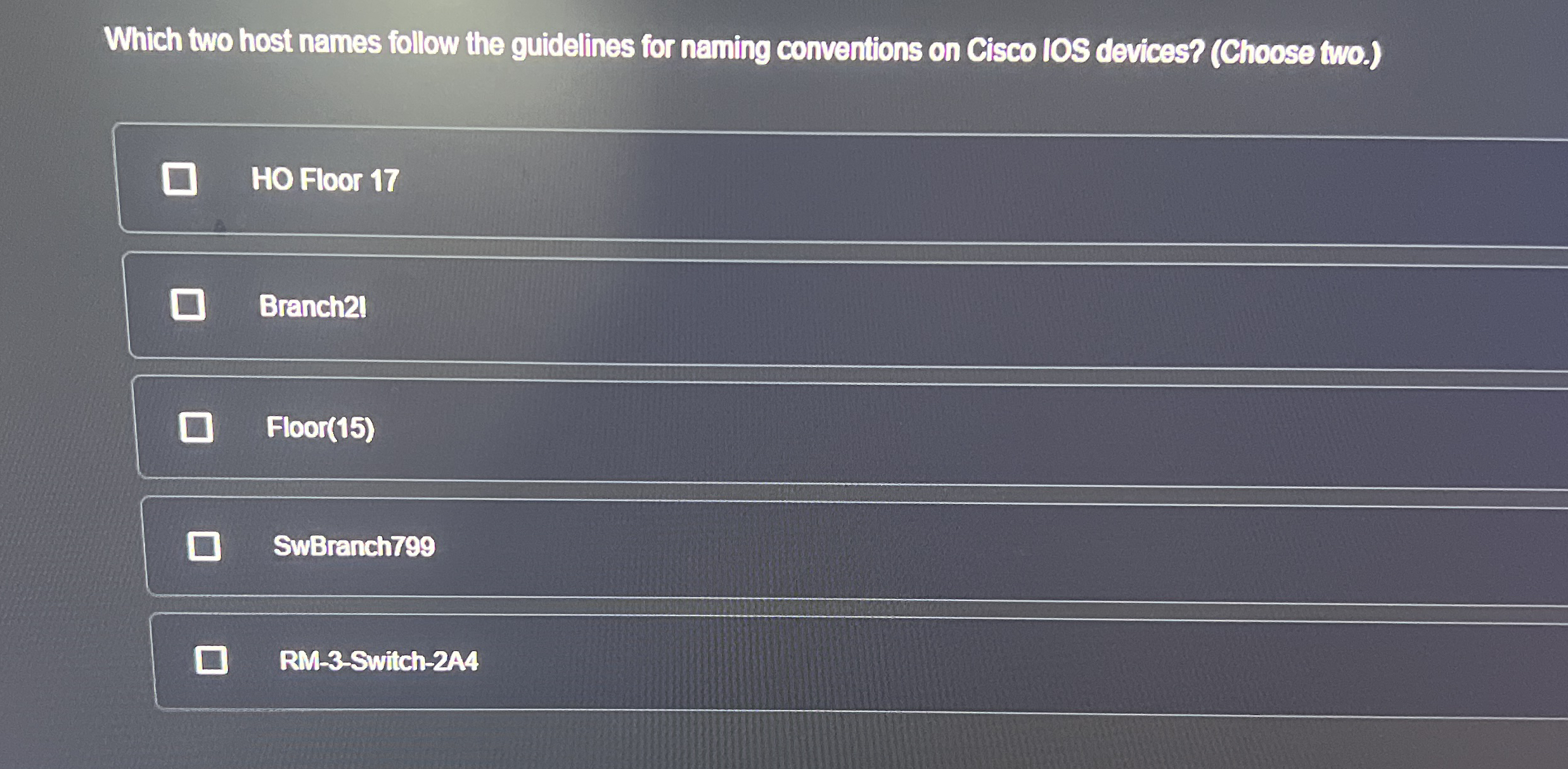 Which two host names follow the guidelines for