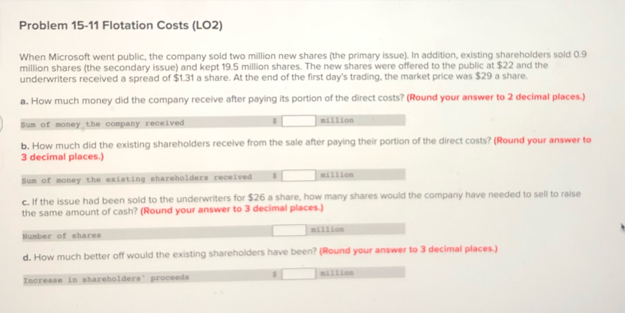 Corporate finance short answer question. Please