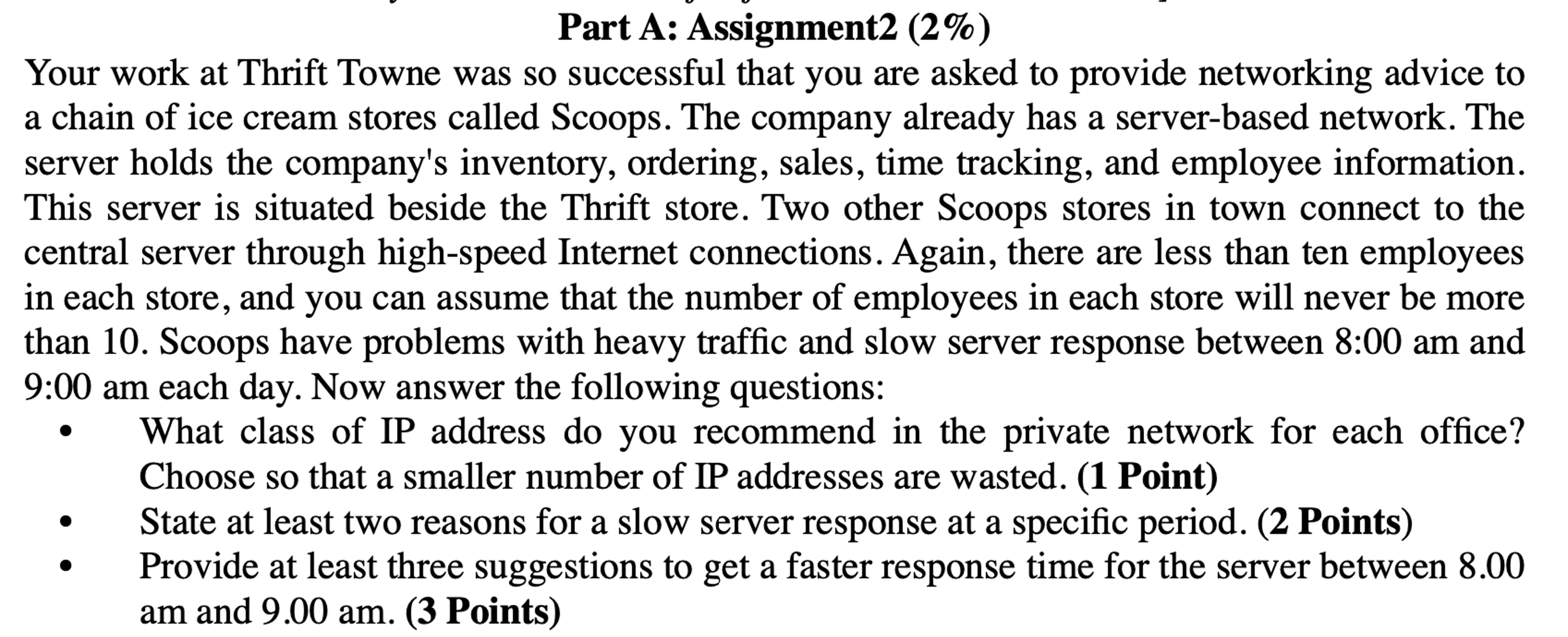 Part A: Assignment 2 ( 2 % ) Your work at Thrift