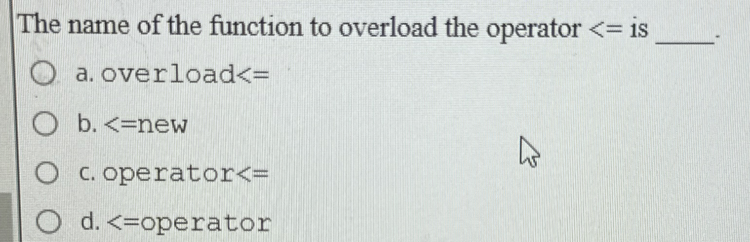 The name of the function to overload the operator