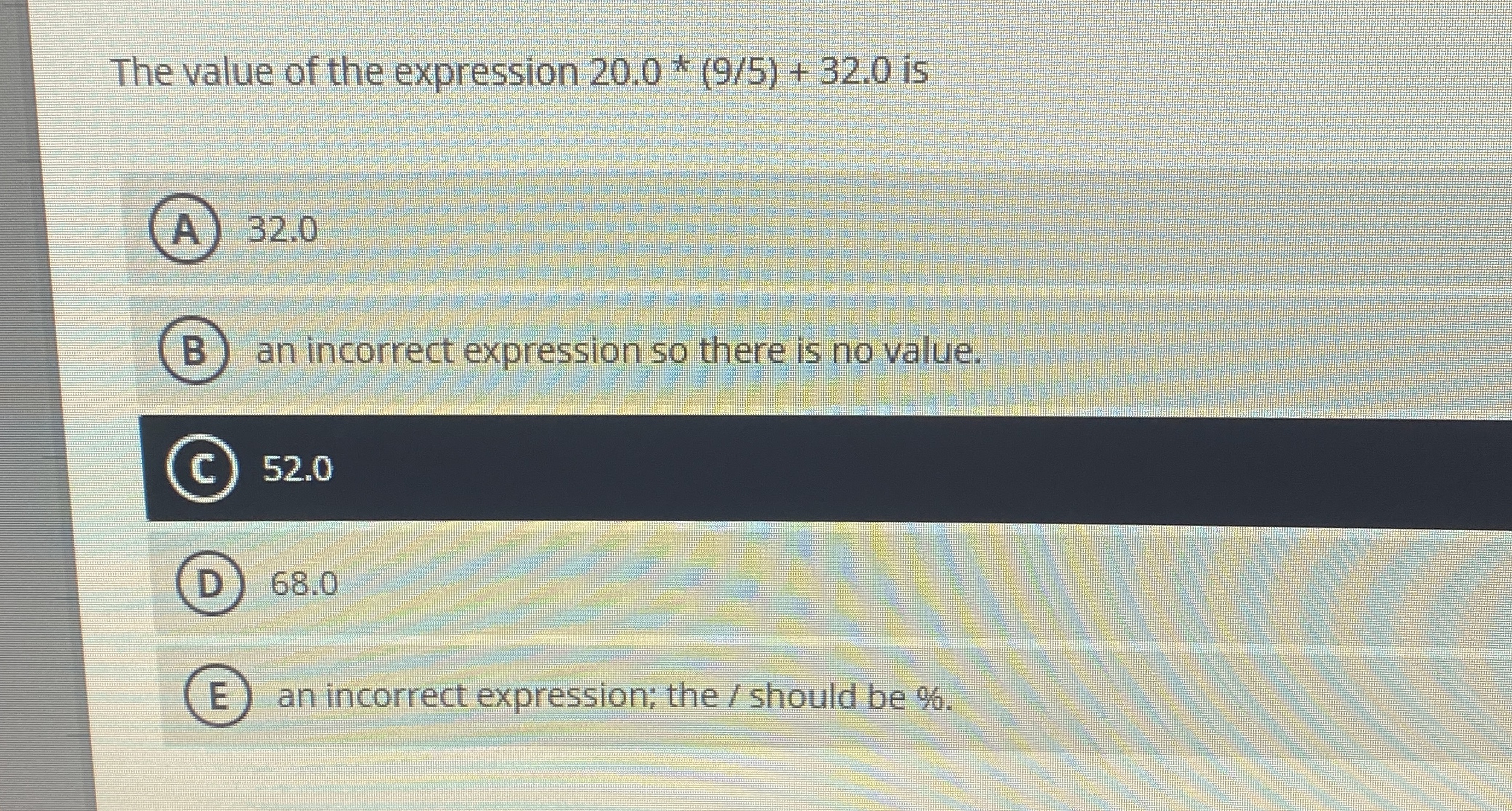The value of the expression 2 0 . 0 * * ( 9 5 ) +