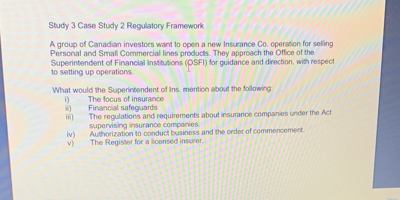 Study 3 Case Study 2 Regulatory Framework A group