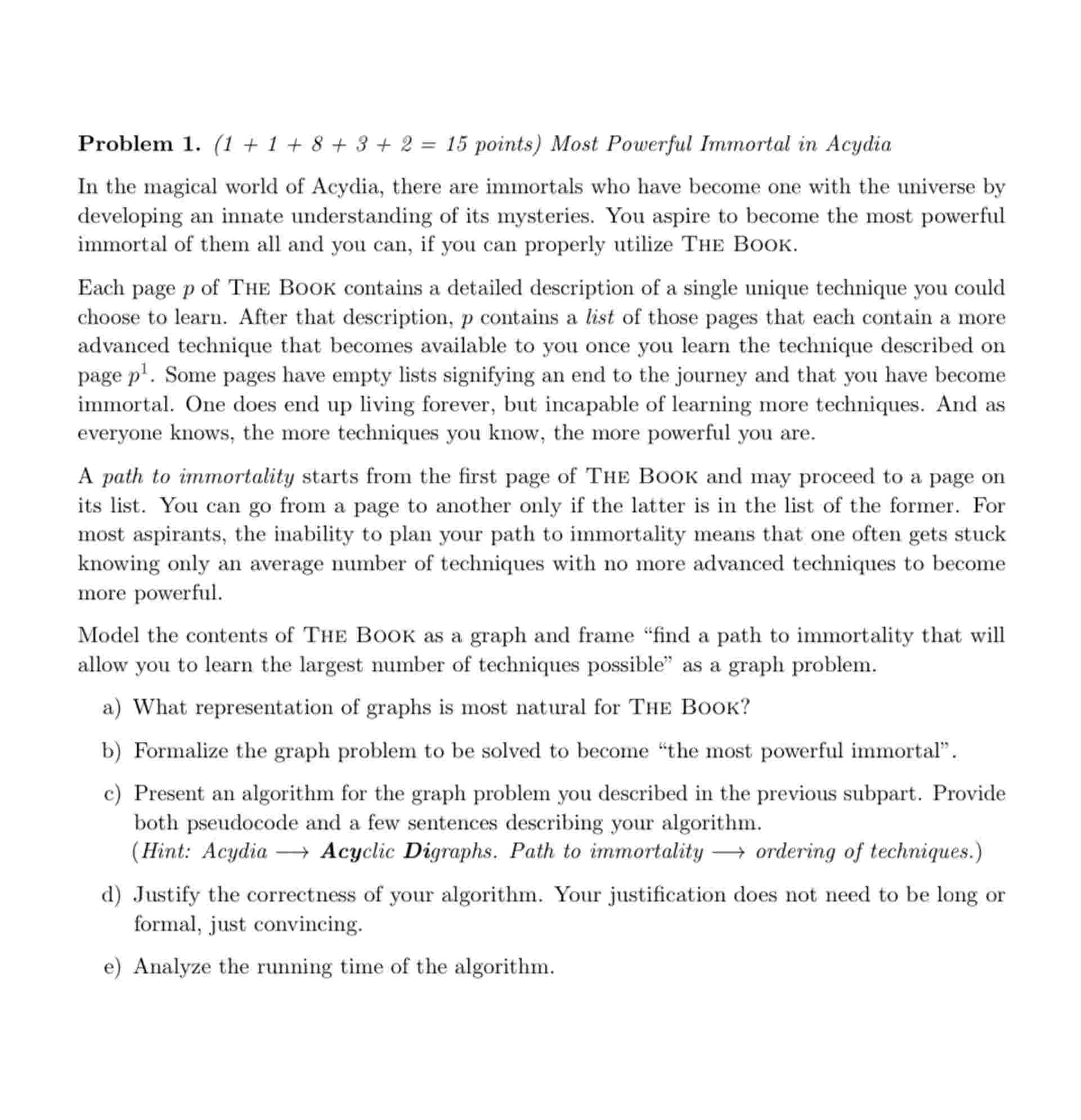 Problem 1 . \ ( ( 1 + 1 + 8 + 3 + 2 = 1 5 \ )