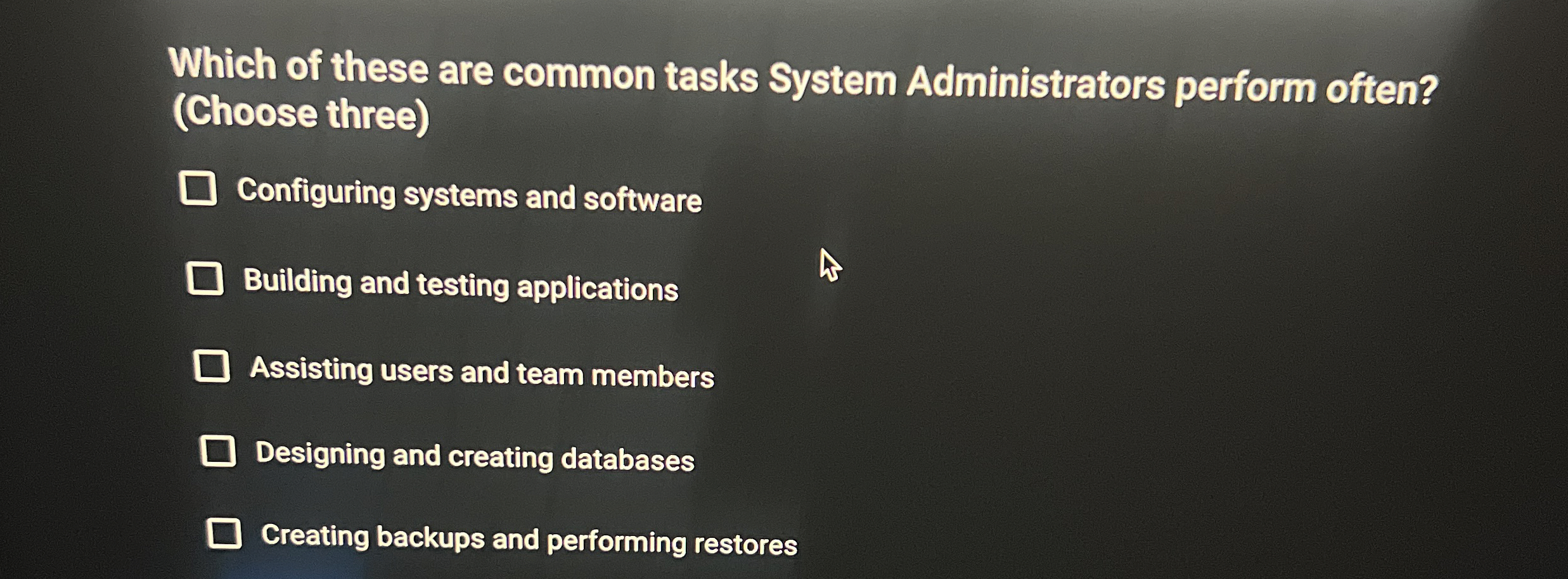 Which of these are common tasks System