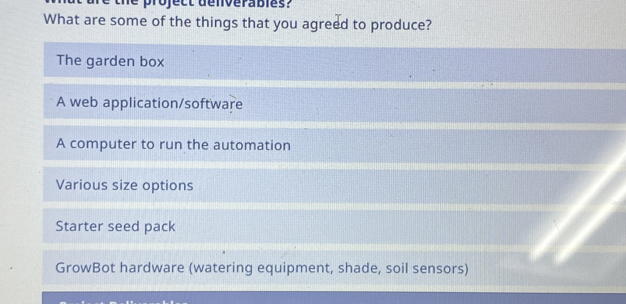 What are some of the things that you agreed to