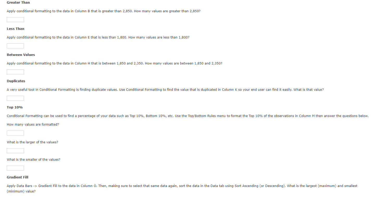 Introduction The Conditional Formatting tool in
